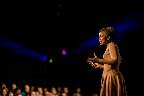 Woman giving a speech