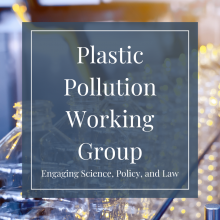 Plastic bottles in the background with the text "French-American Research Cohort on Plastic Pollution"