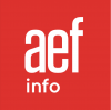 AEF media logo- AEF on a red background with white text